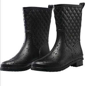 Black rain boots
